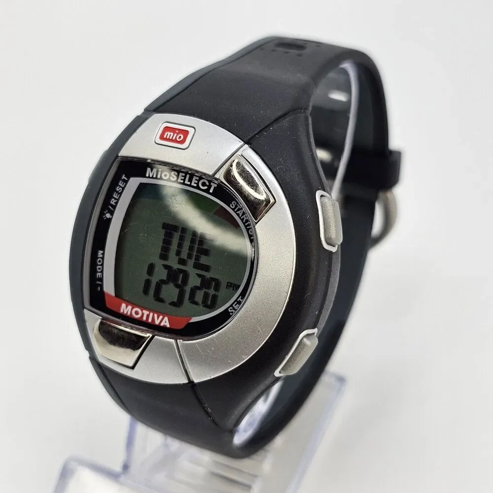 MIO Motiva Heart Rate Monitor Unisex‎ Watch 45MM Black Gray Bands New Battery